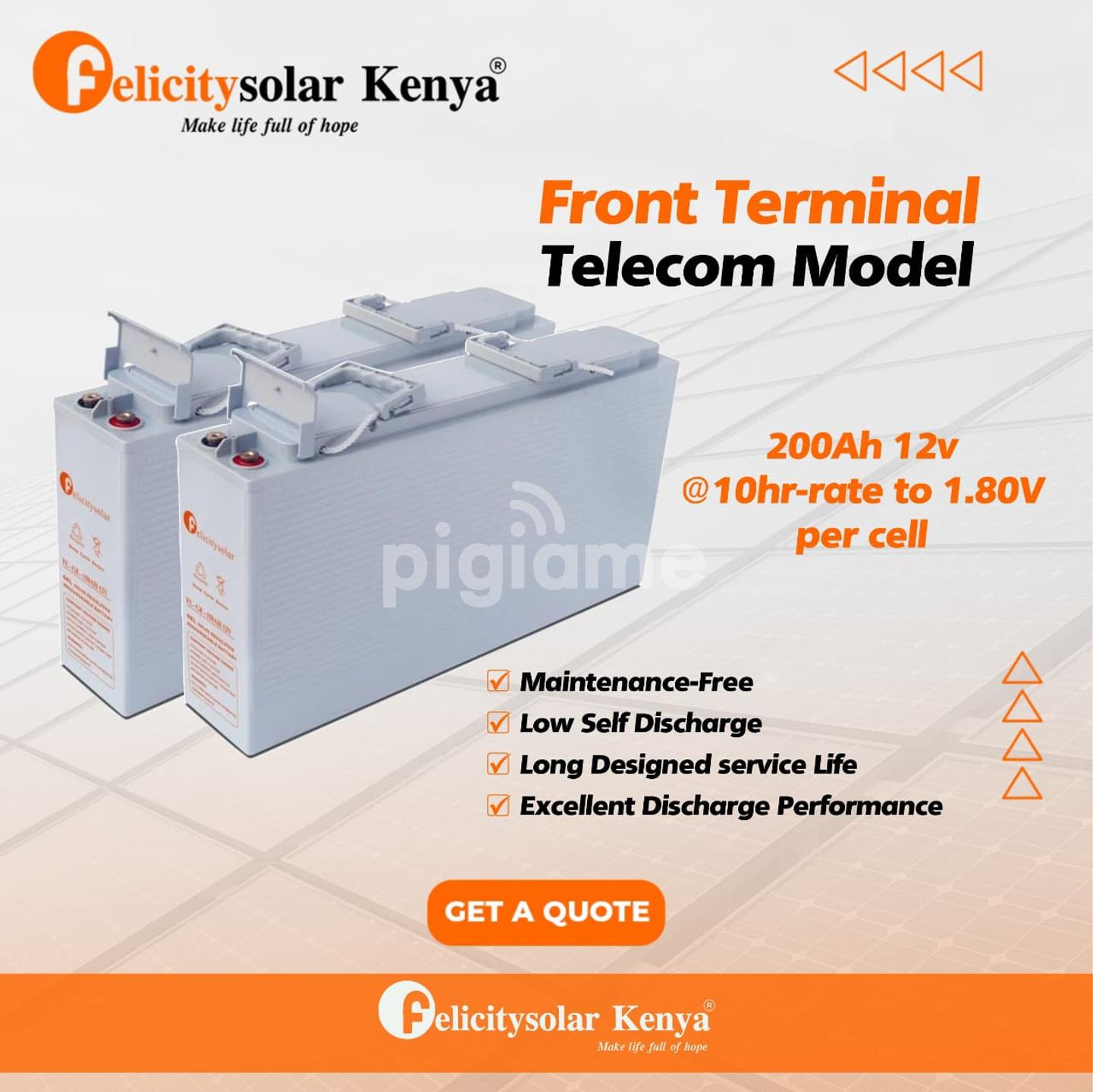 200Ah 12V Solar Gel Battery Front Terminal Model) in Mombasa