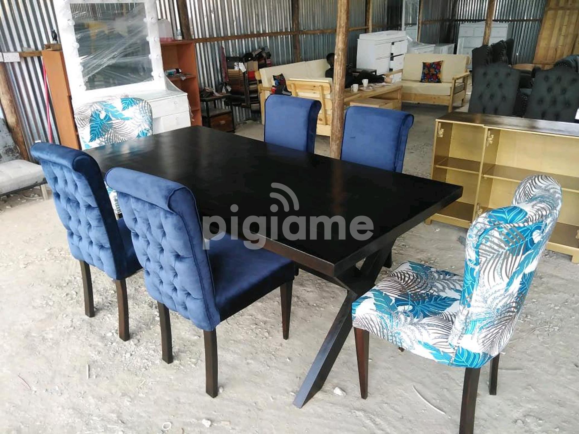 Six Seater Dining Set Modern Dining Table Dining Table With Tufted Chairs Mahogany Dining Set In Nairobi Pigiame