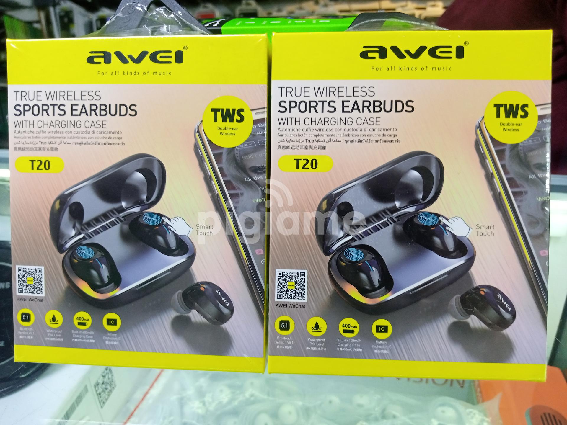 Awei T20 Touch Control Earbuds Tws Bluetooth 5.0 Hifi Sound in