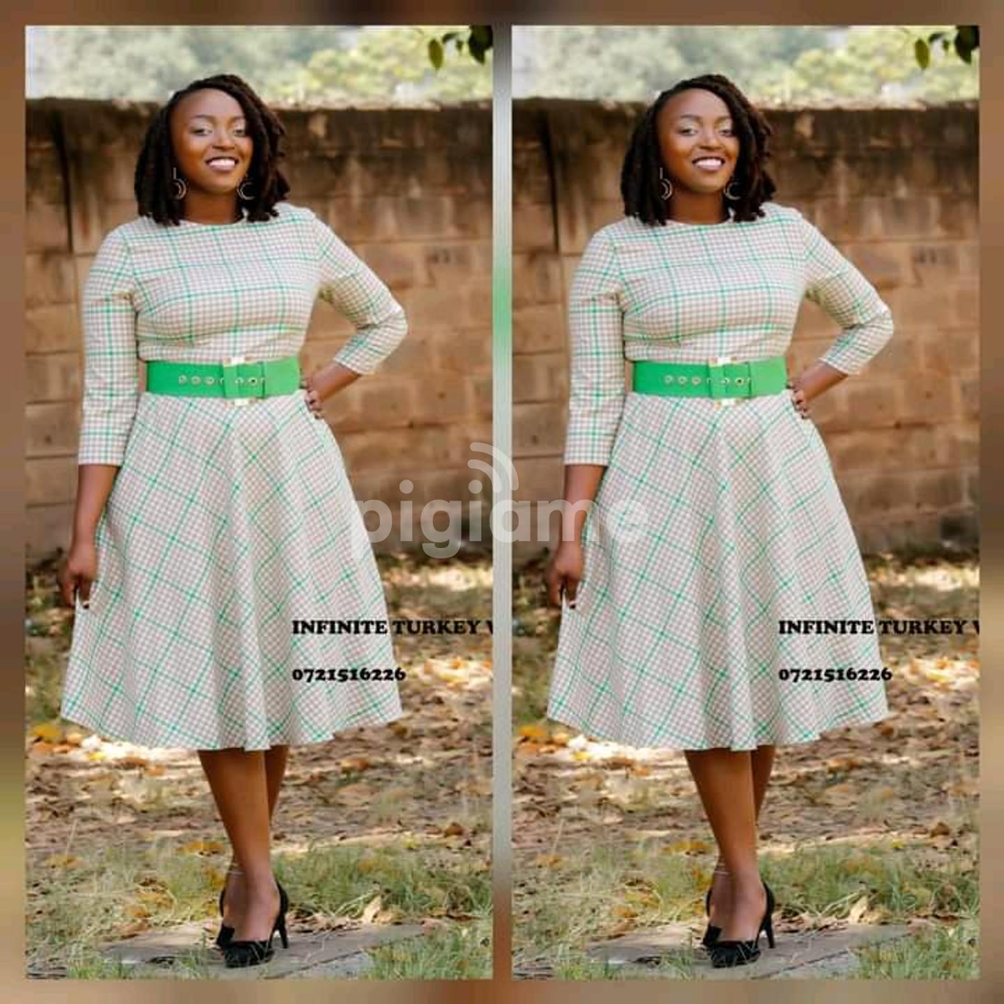 Checked sales skater dress