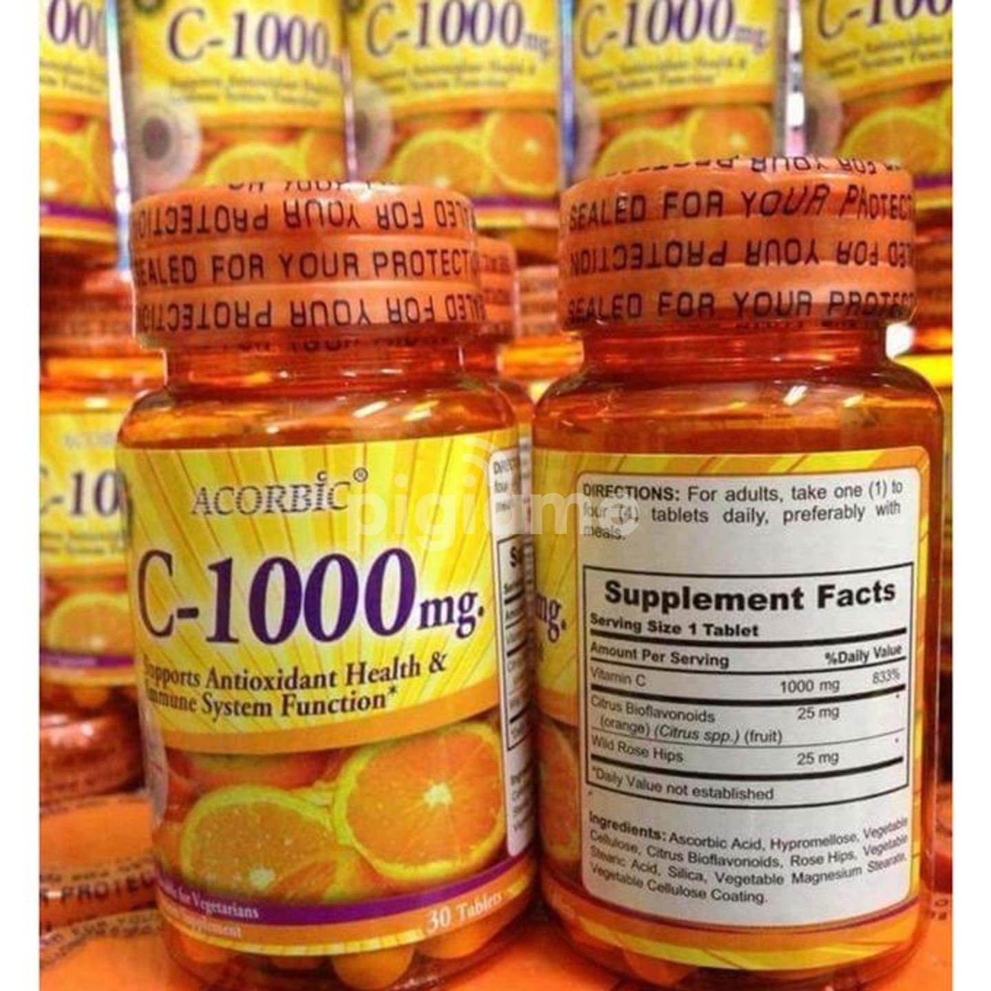 Acorbic Vitamin C 1000mg For Skin Whitening Immune System Function 30 Tablets In Nairobi Pigiame