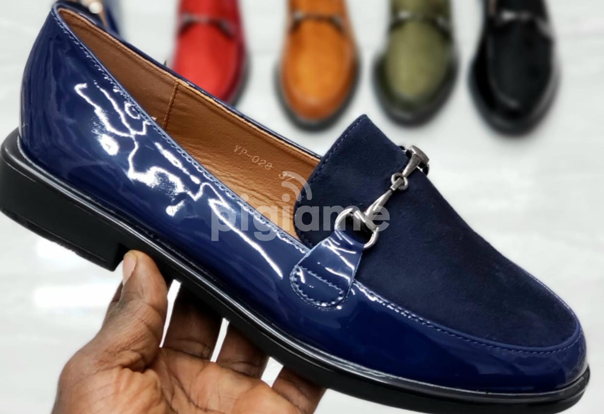 Navy suede ladies shoes top