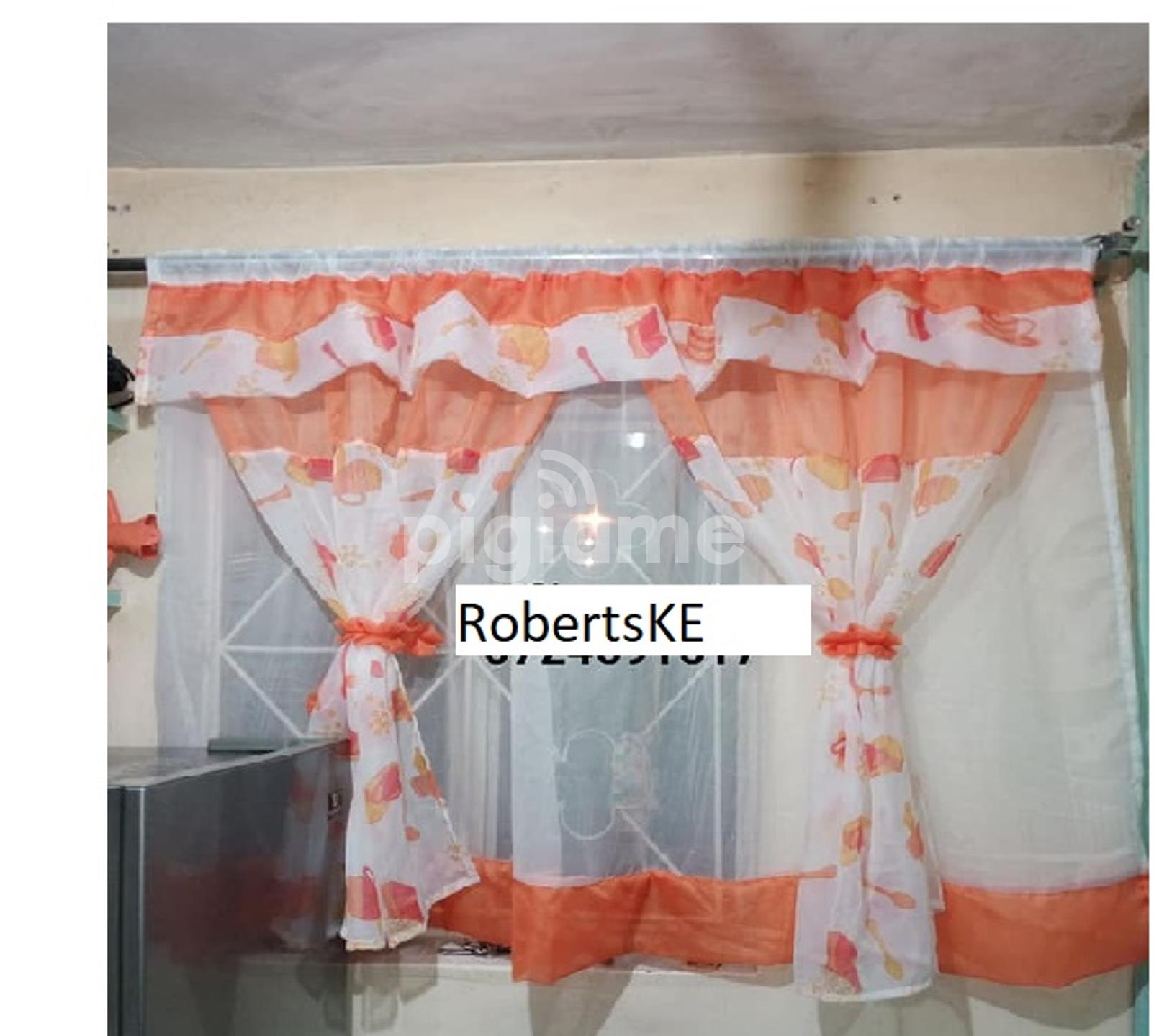 White Orange Kitchen Curtain In Nairobi Pigiame