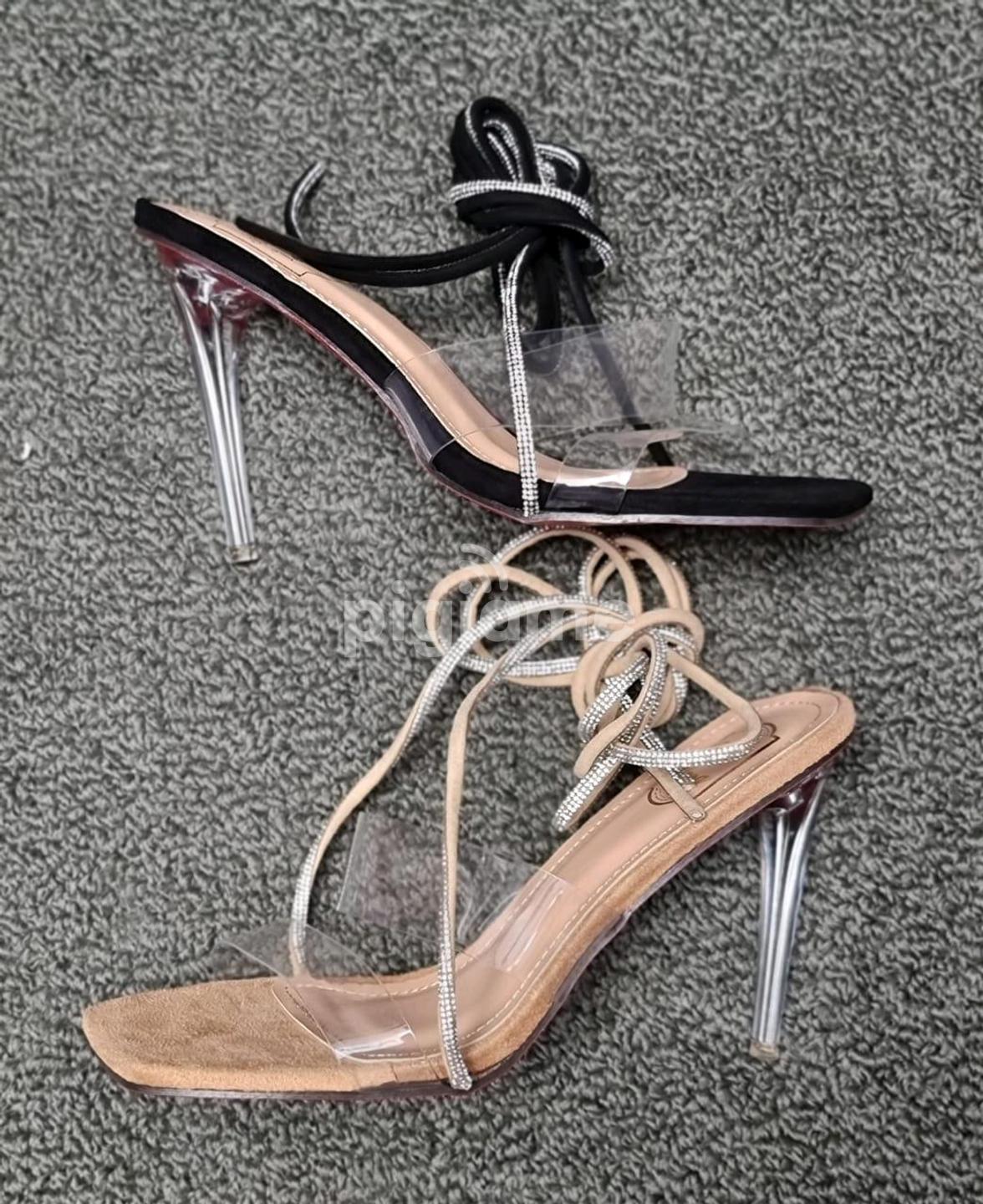 Diamante lace up heels store