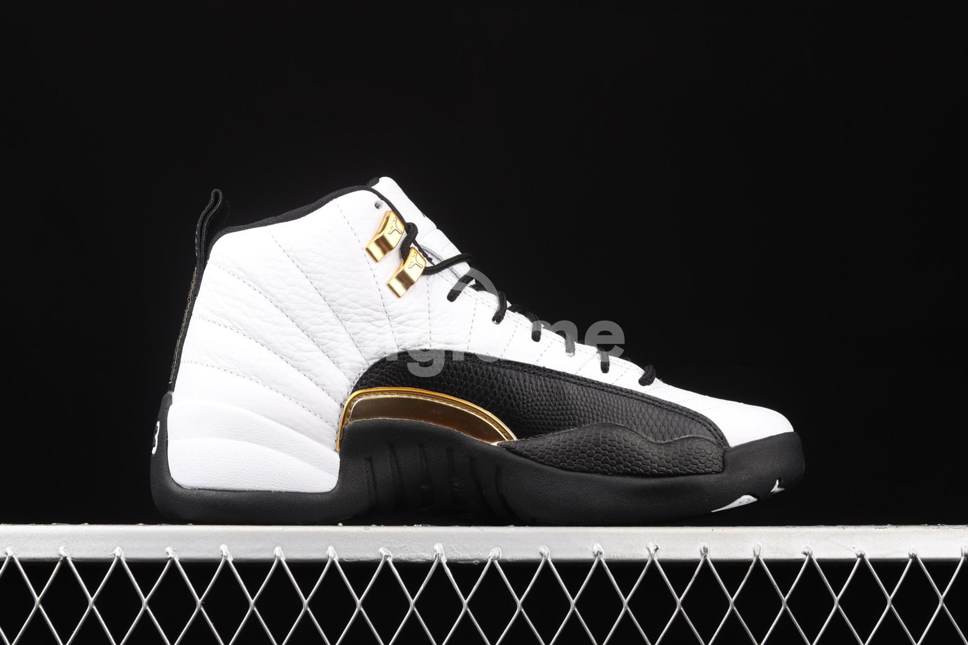 Black white metallic gold jordan 12 clearance