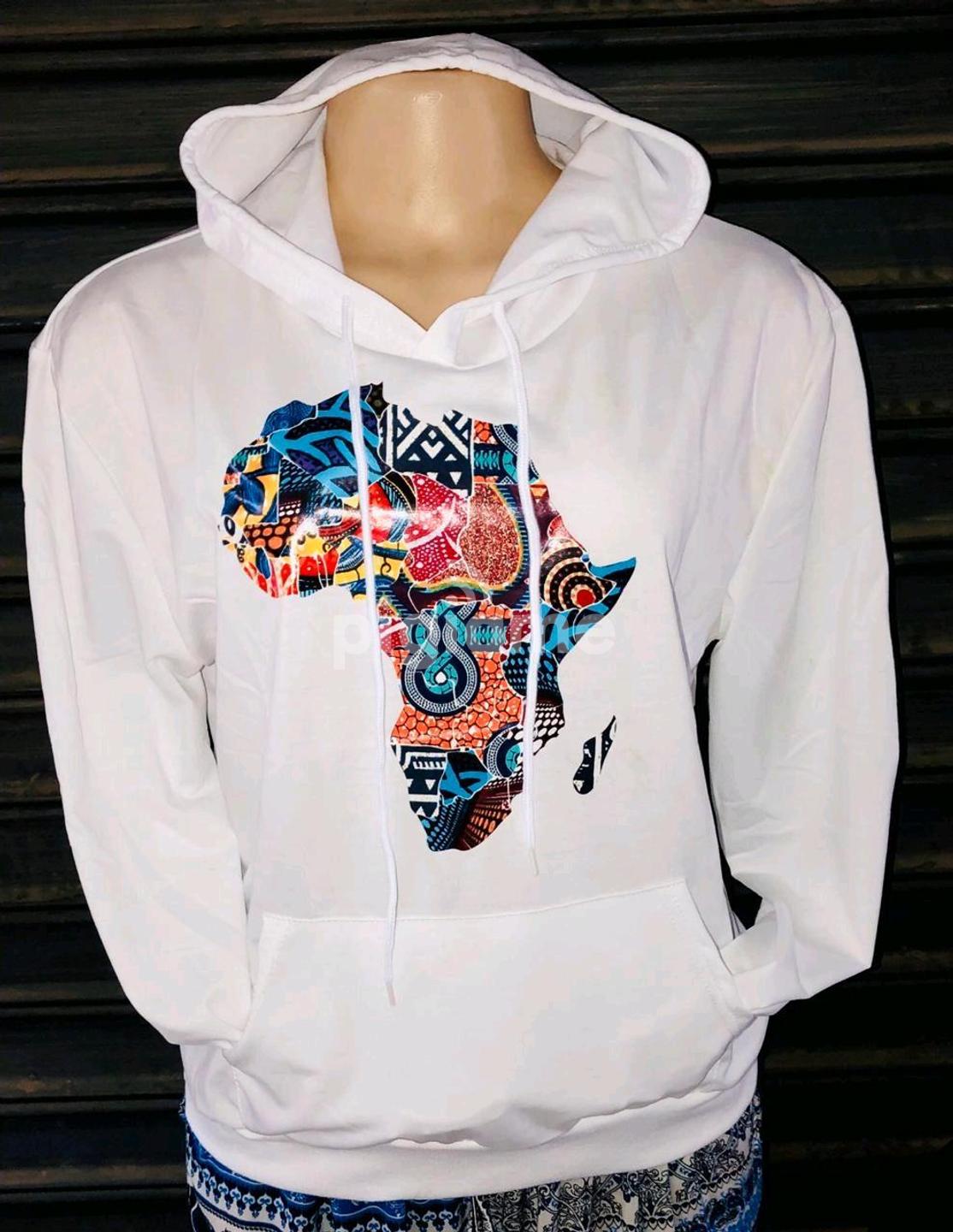 Hoodie with african print clearance