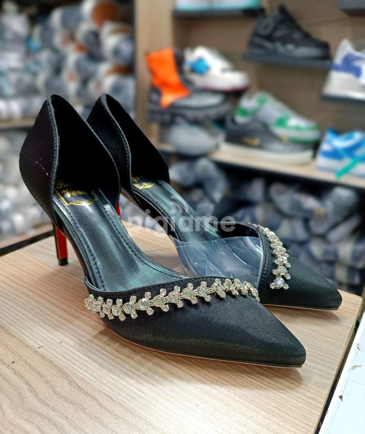 Buy Black High Heels for Women, Platform Heels Classic Elegant Round Toe  Suede Dress Pump Shoes(817-1-blackVE39) at Amazon.in