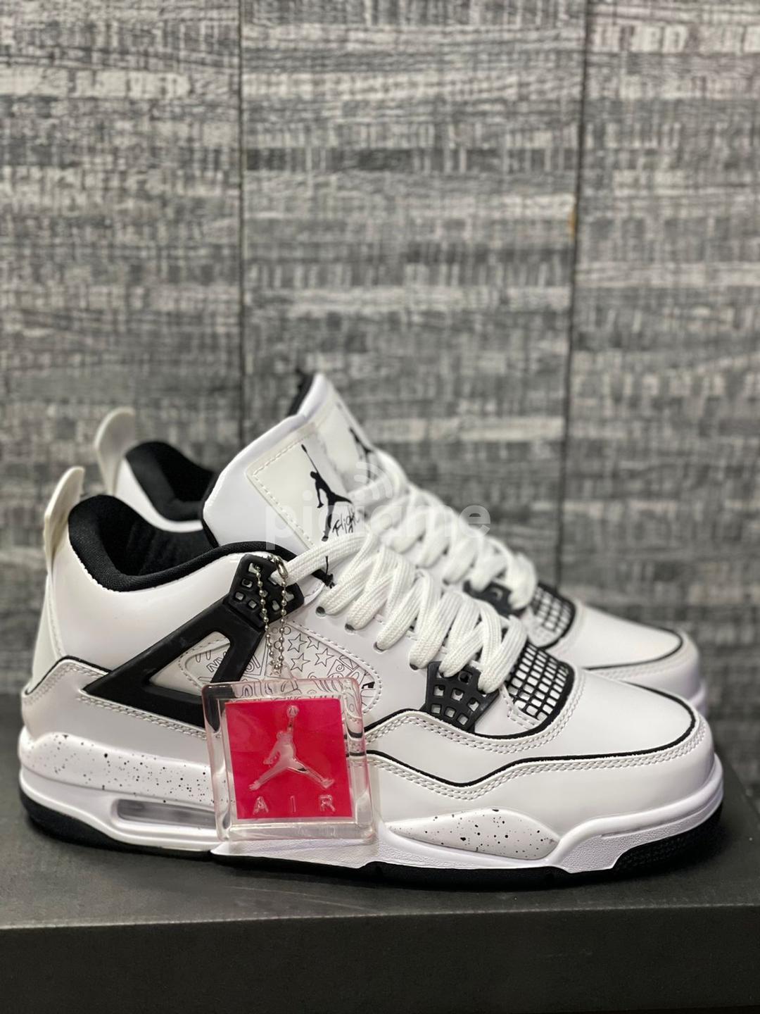 White and silver jordan 4 on sale