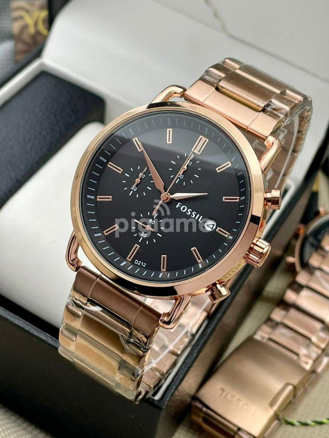 Fossil New Minimalist Commuter Black Gold Men Wrist Watch in Nairobi CBD PigiaMe