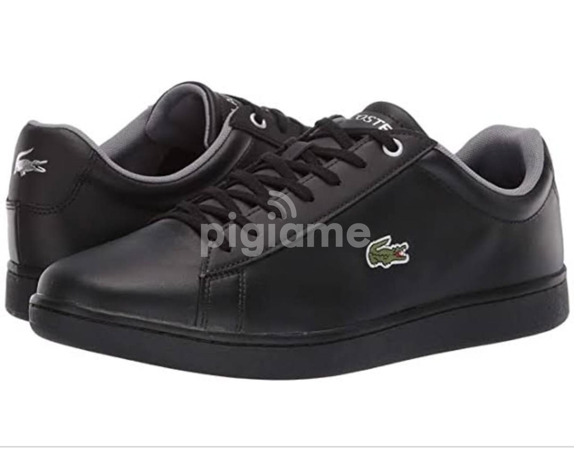Lacoste challenge trainers in triple white shop leather
