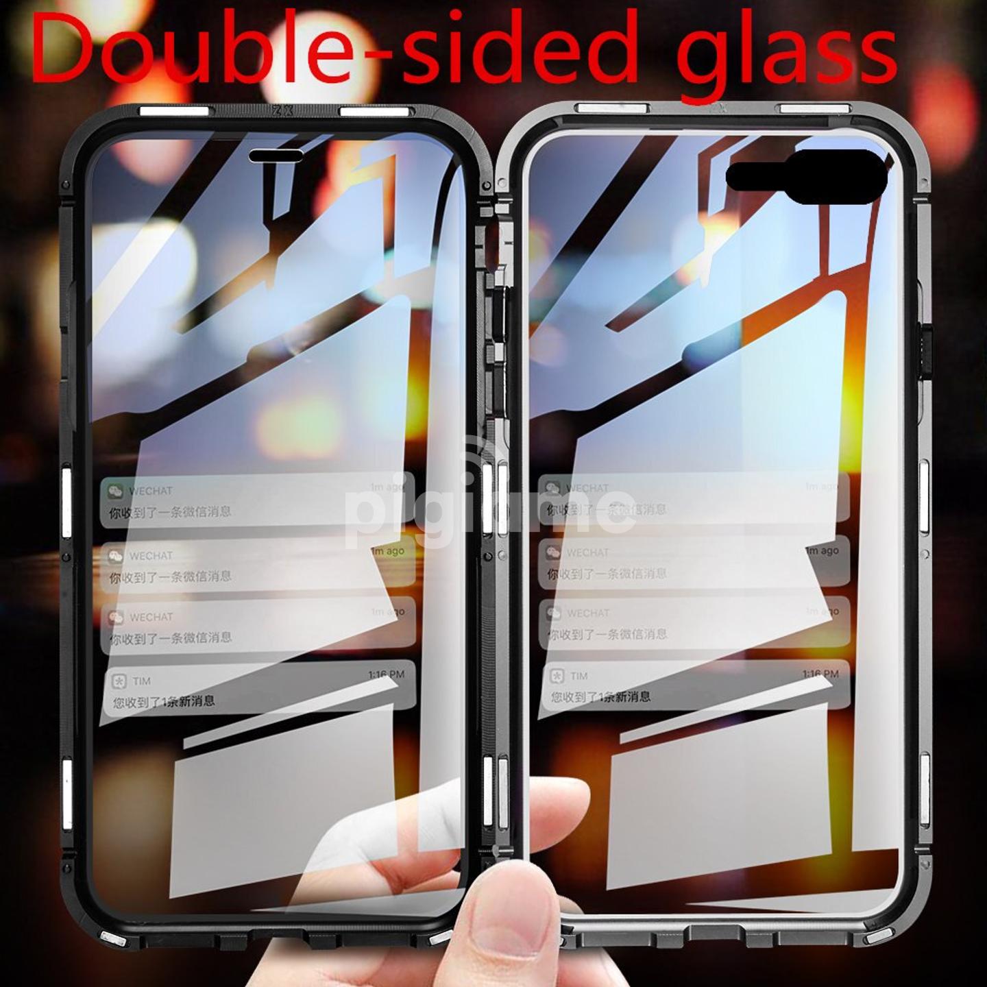 magnetic double sided 360 full protection glass case for iphone 7 8 plus