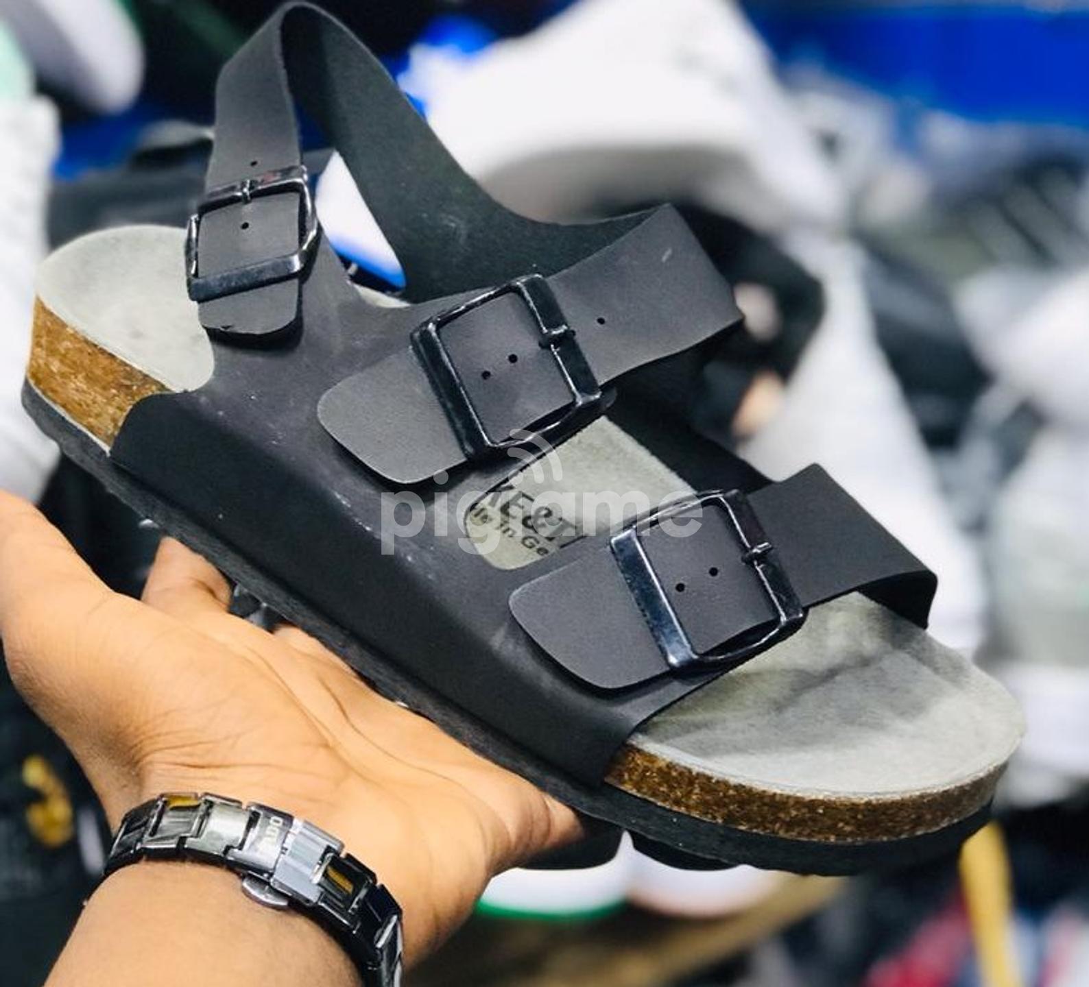 Double buckle cork sandals shop