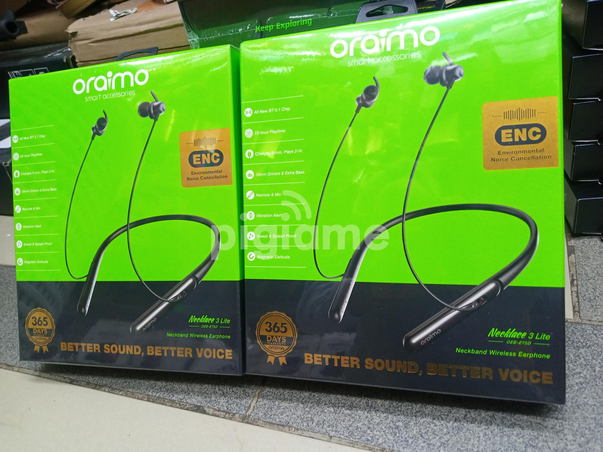 Oraimo Necklace3 Lite Wireless Earphone With Ai Noise Cancel in