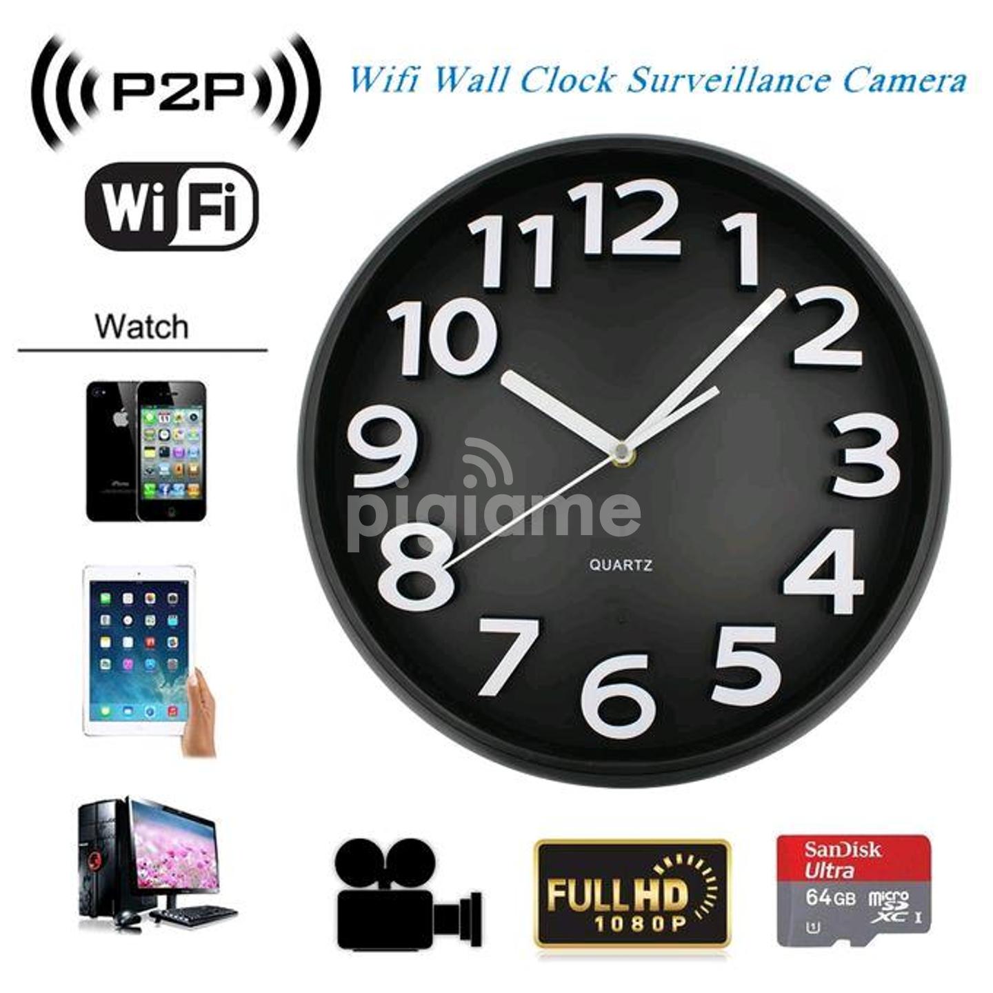 Hd Stylish Nanny Cam Wall Clock Wifi Hidden Spy Camera 1080p In