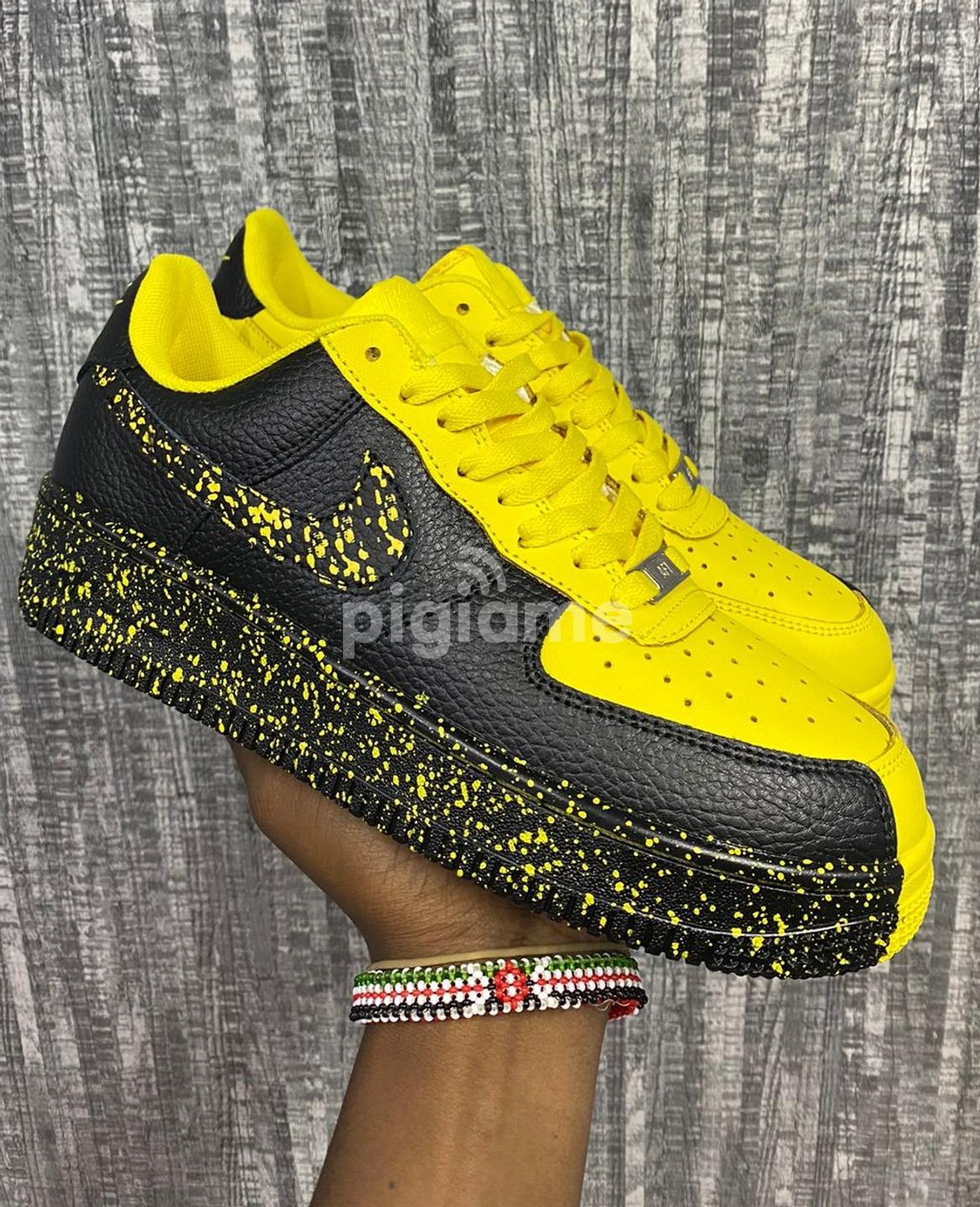 Nike Airforce 1 Black Yellow Low Split Sneakers in Nairobi CBD PigiaMe