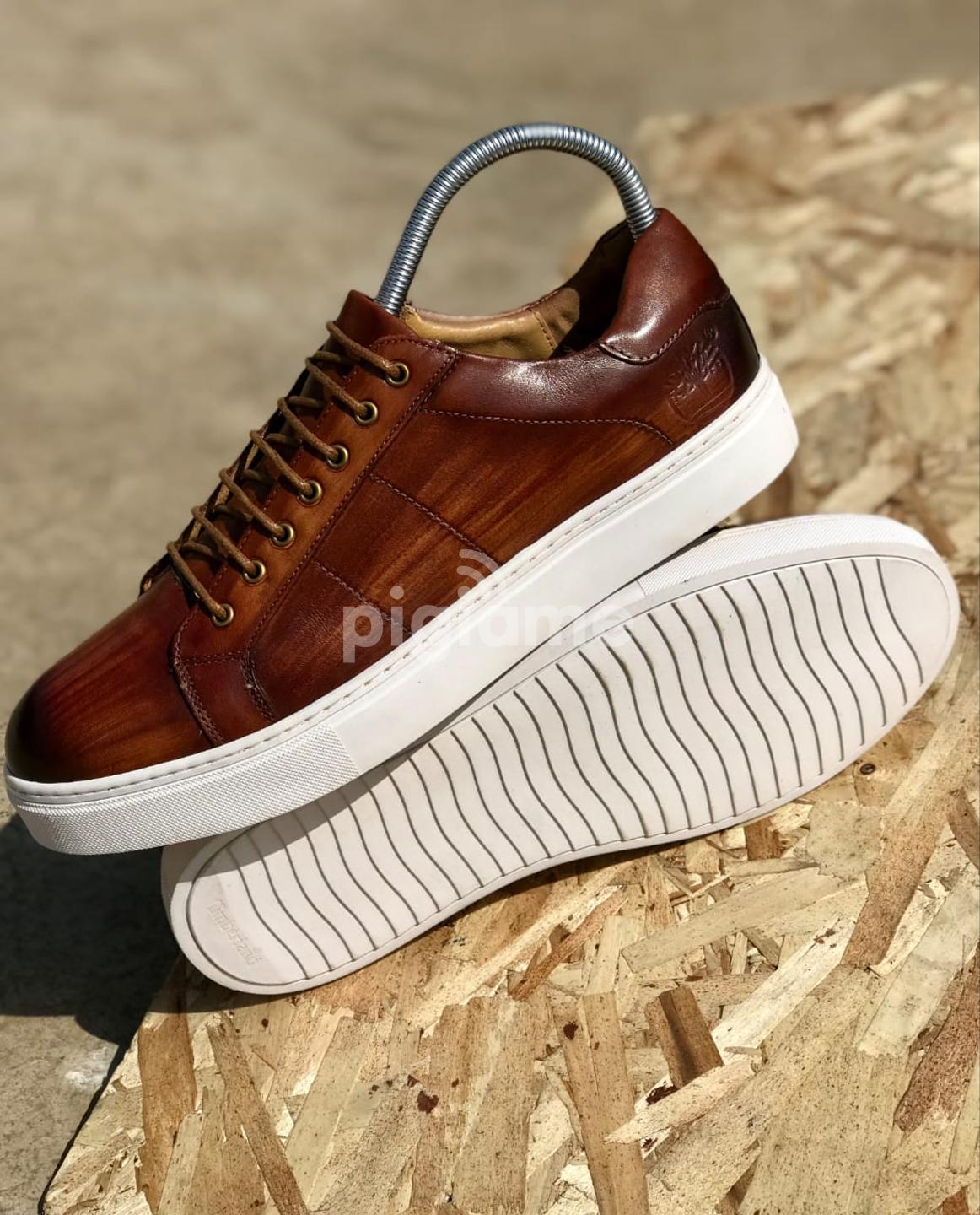 Timberland Sneakers Casual White Rubber Shoes Coffee Brown in