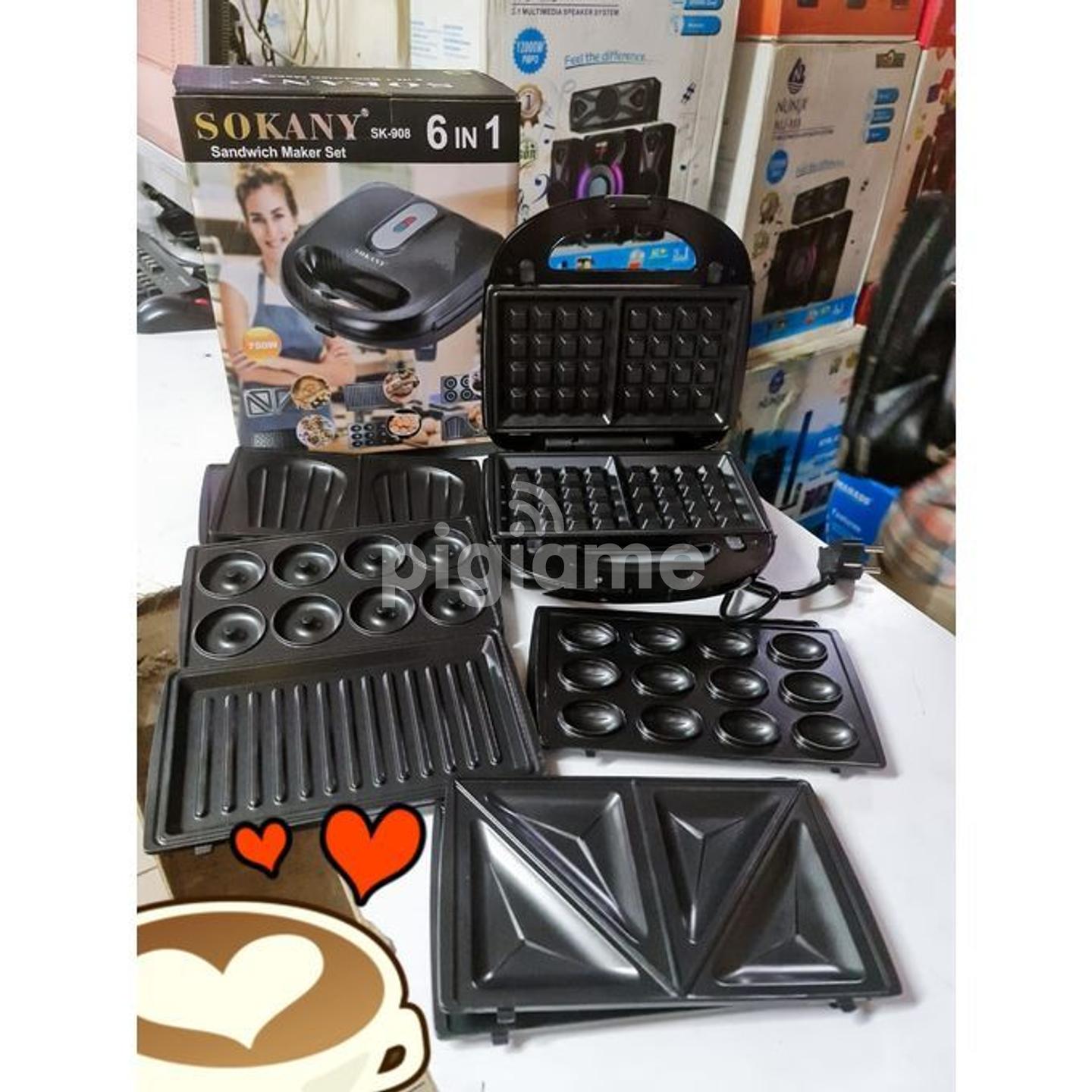 Sokany 6 In 1 Sandwich Grill Doughnut Waffle Maker in Nairobi CBD, Accra Road PigiaMe