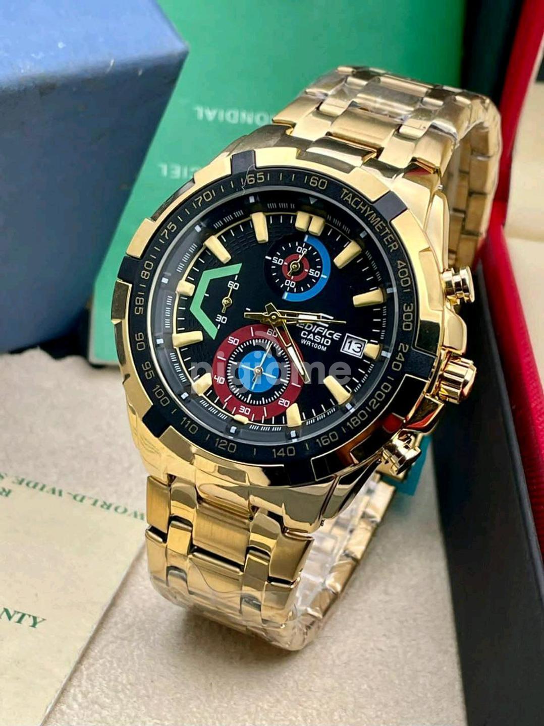 Edifice casio wr100m gold hot sale