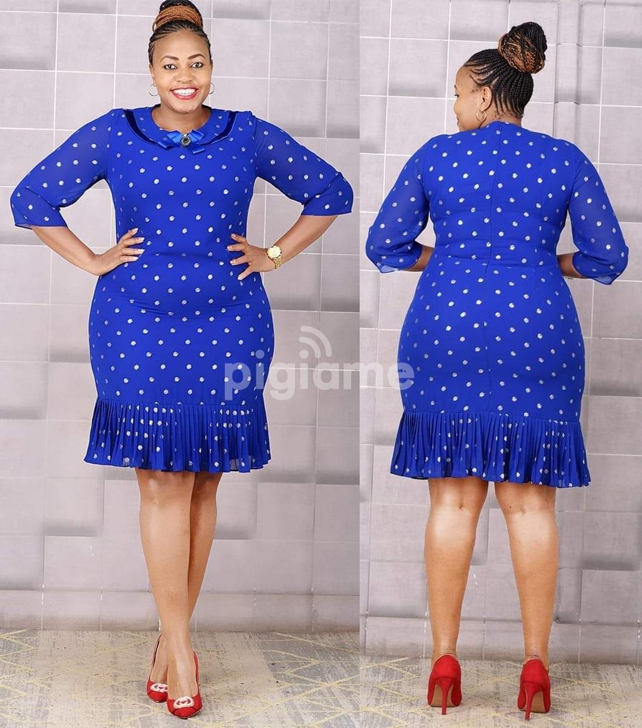 Royal Blue Chiffon Turkey Dress Size 44-50 in Nairobi CBD