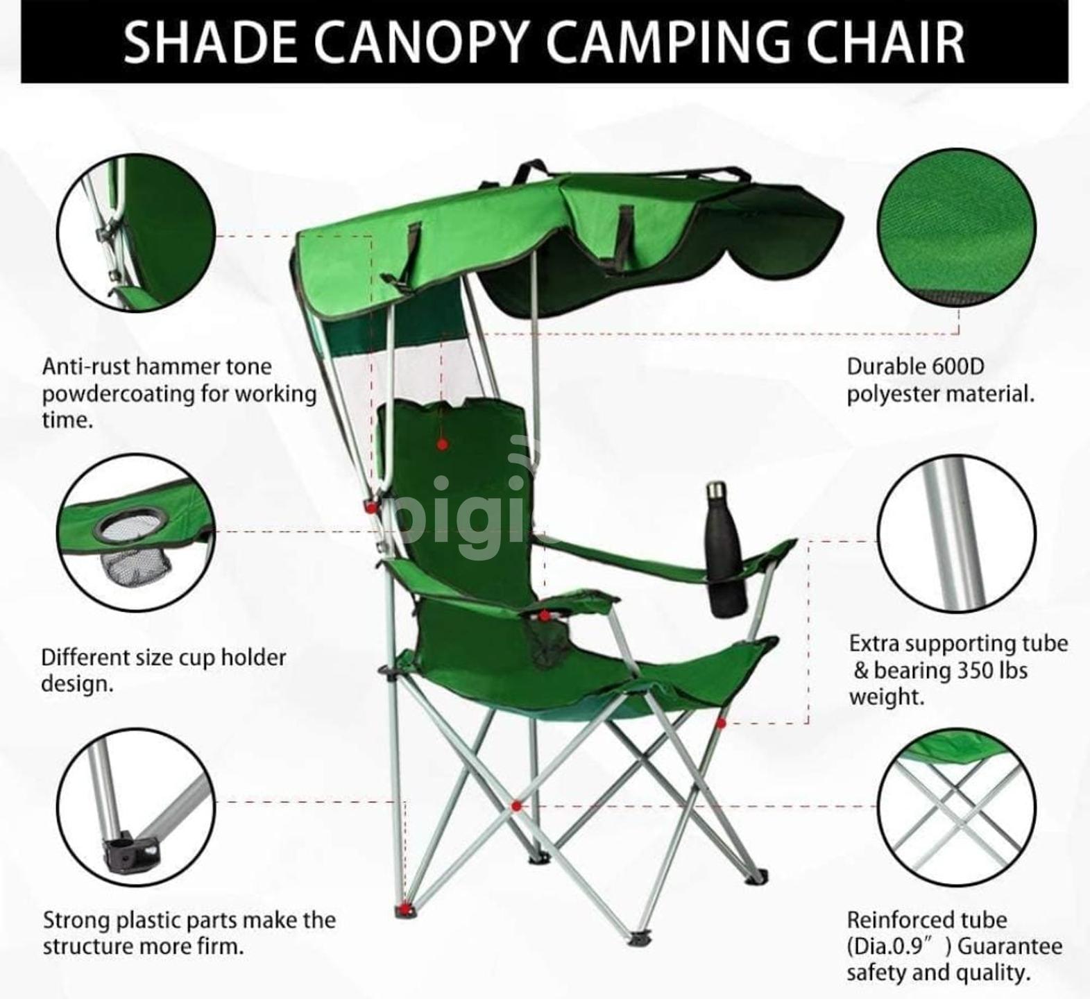 Fishing chair with canopy clearance