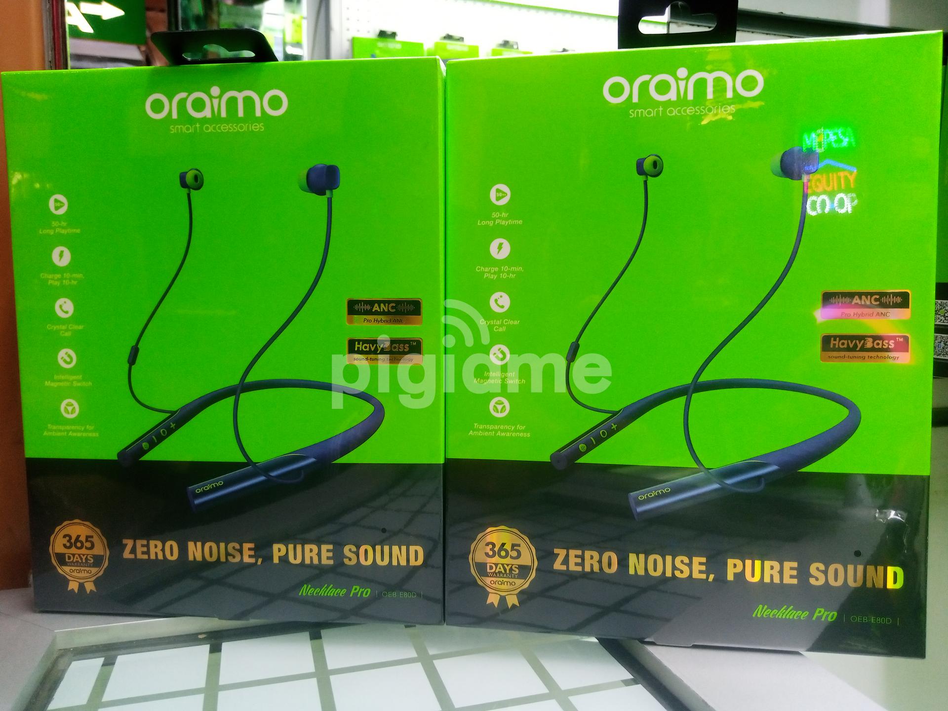 oraimo Necklace Pro HavyBass Hybrid ANC 50hr Playtime Clear Calls