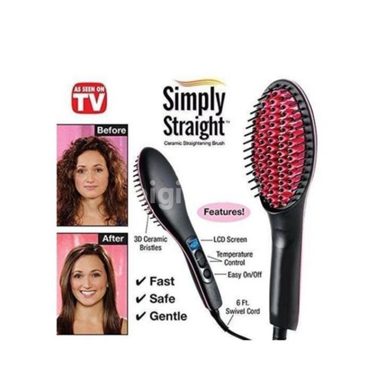 Simply straight online heated ceramic brush