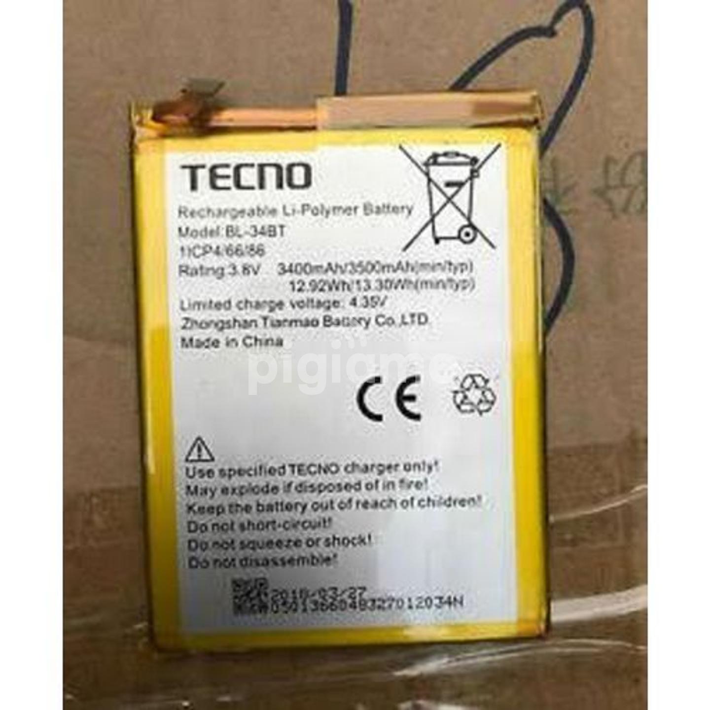 Tecno Ka7 ( Spark 2) Battery Silver & Yellow in Nairobi CBD, Luthuli