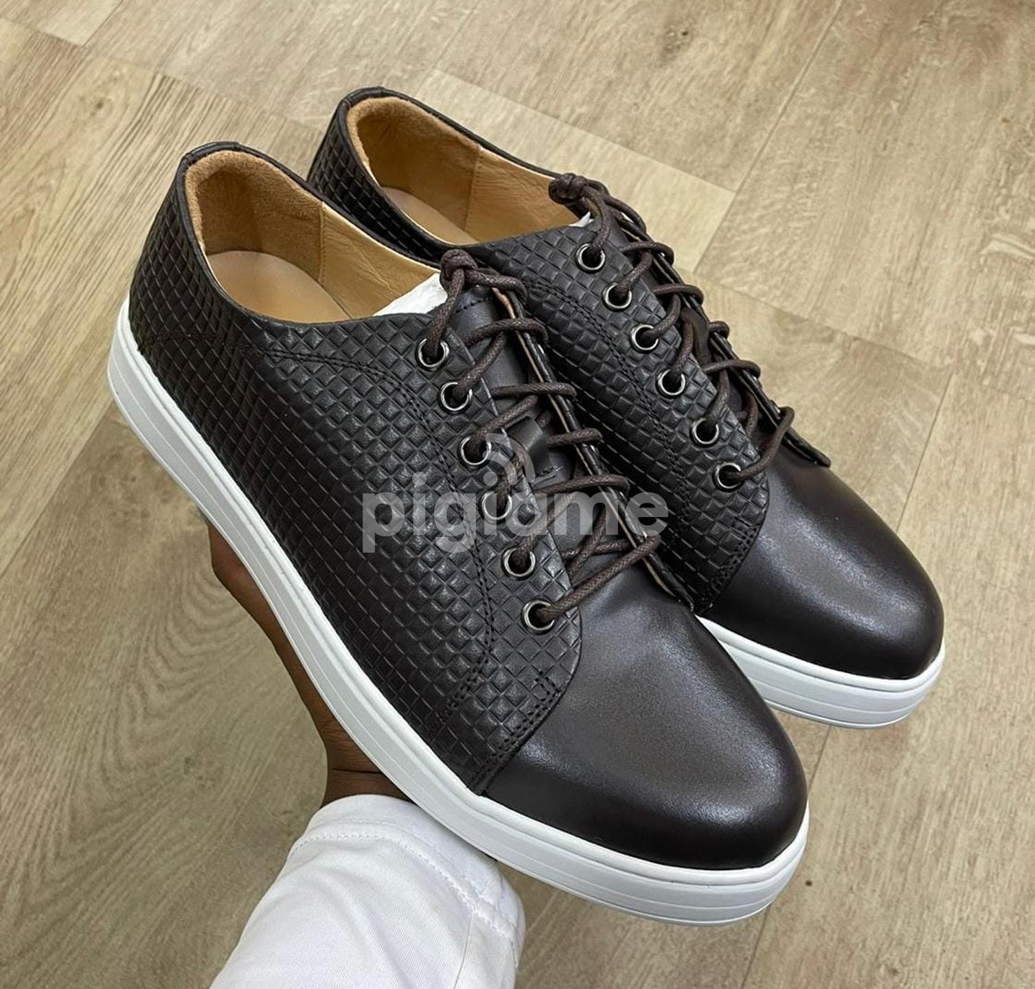 Men John Foster Men Leather Shoes Coffee Brown Animal Print