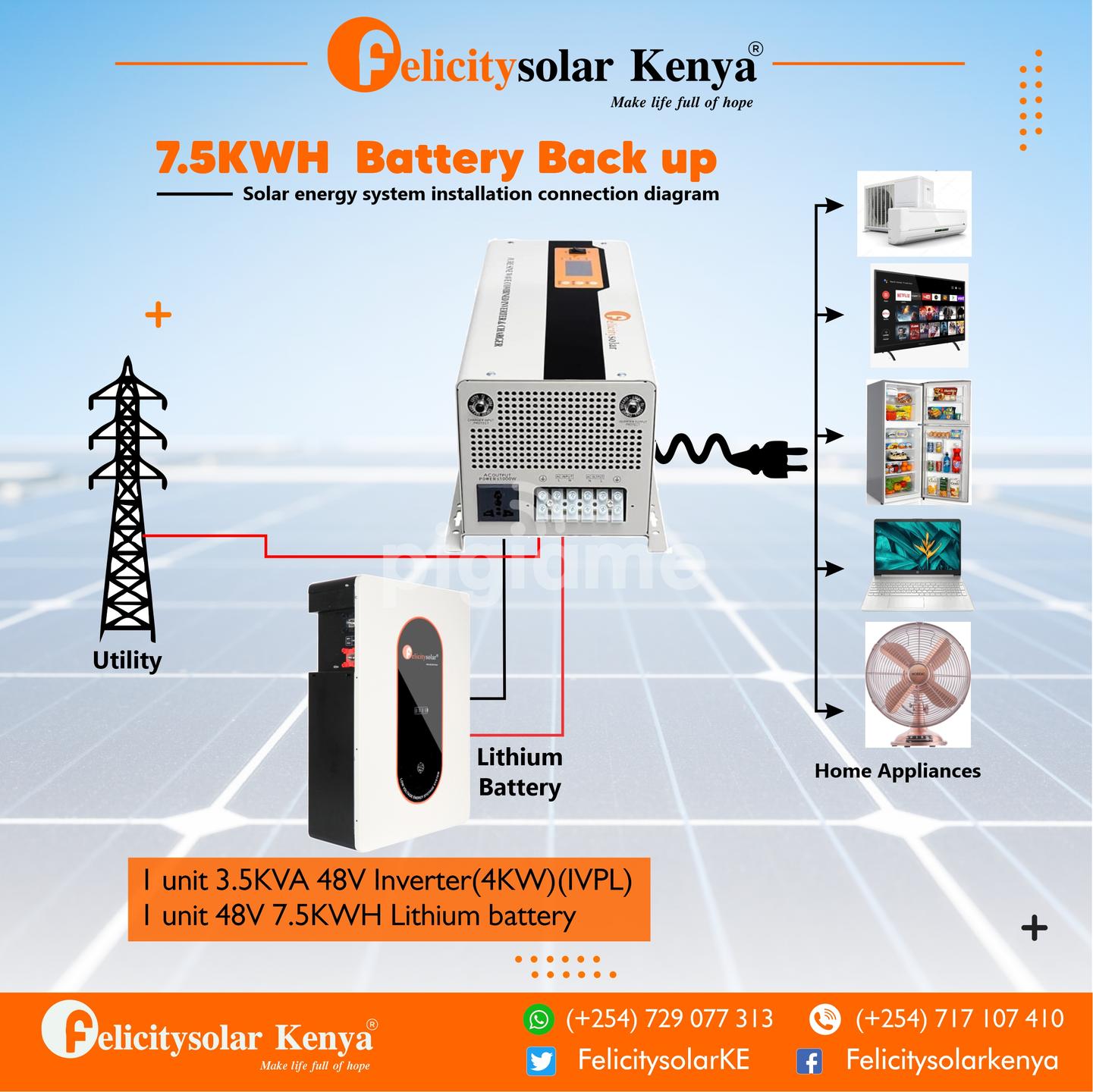 7.5Kwh 48V Battery Backup in Mombasa PigiaMe