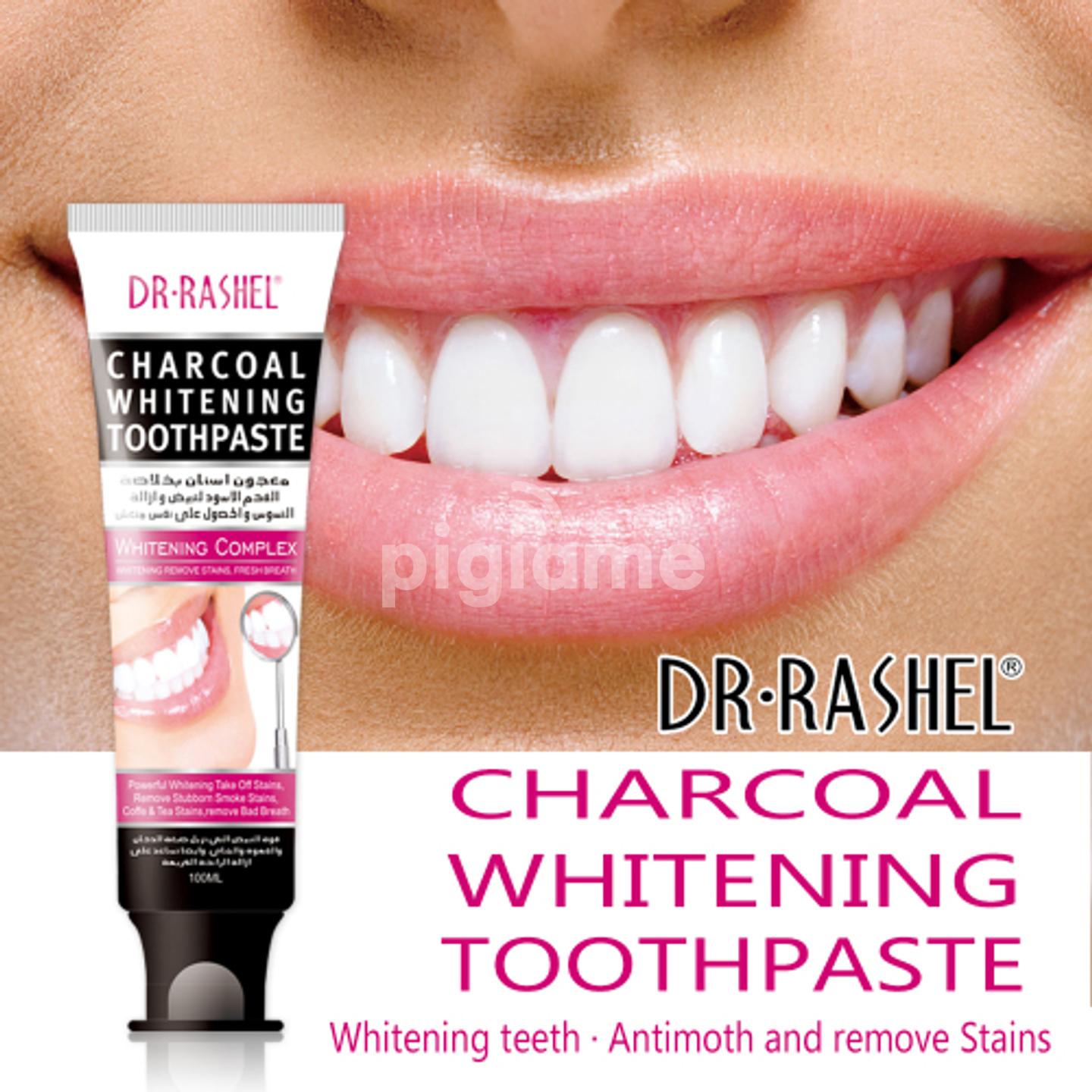 Dr Rashel Dubai Charcoal Whitening complex Toothpaste Removes Stains Whiten Teeth Freshen Breath