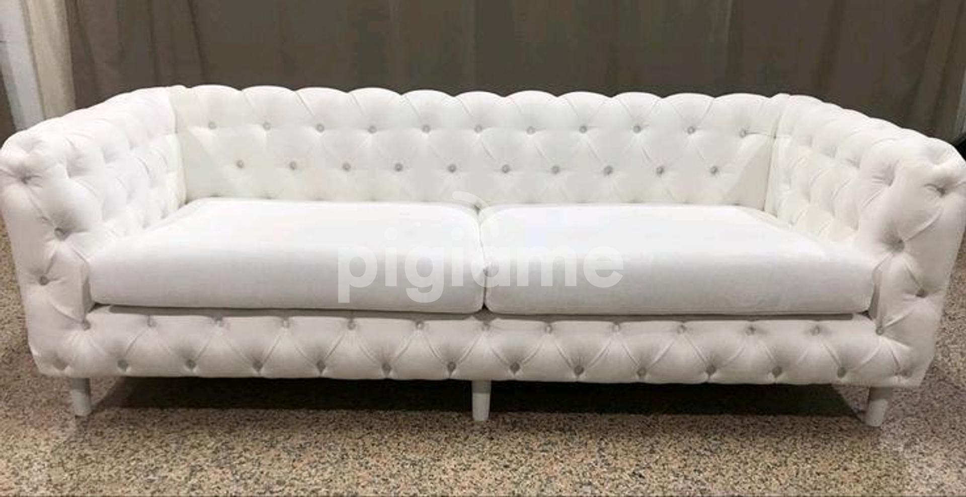Latest White Three Seater Chesterfield Sofa Set in Utawala PigiaMe