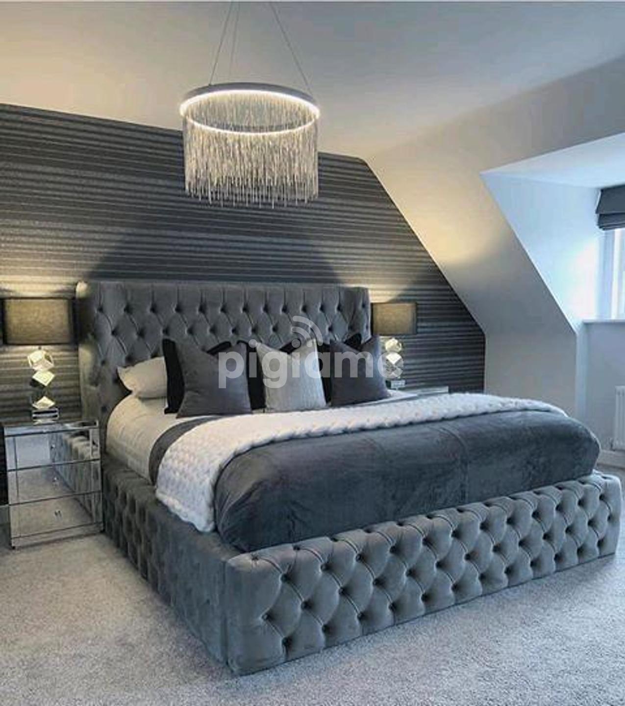 Grey Tufted Beds For Sale In Nairobi Kenya/Upholstered Beds For Sale In