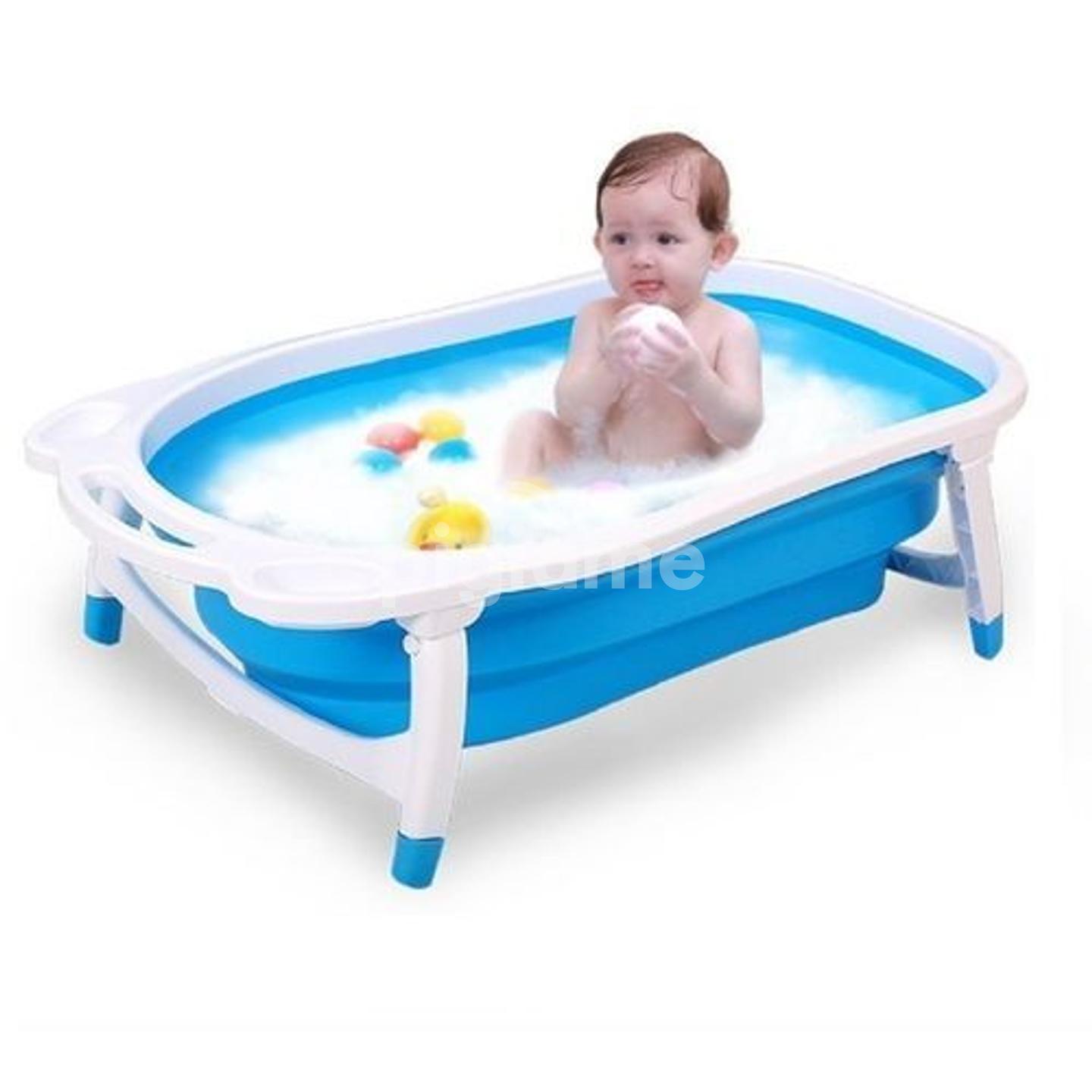 Baby Basin Bath Tub Portable Collapsible Bathing Foldable Shower Infant Blue In Westlands Pigiame