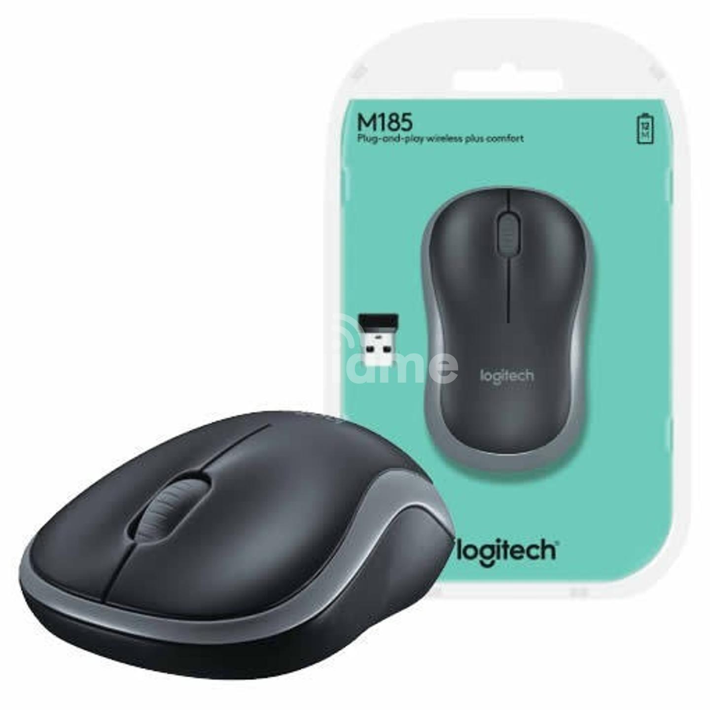 Logitech M185 Wireless Mouse, 2.4GHz with USB Mini