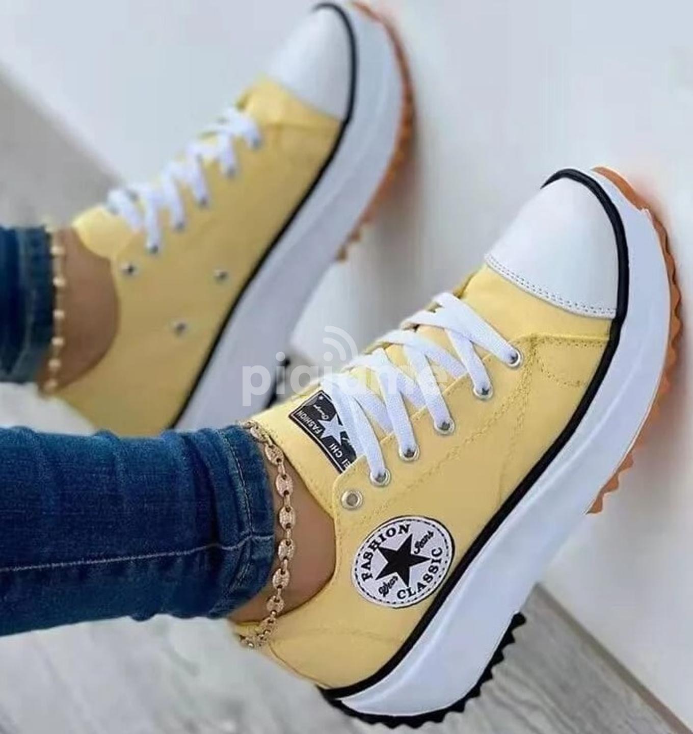 Womens yellow converse sneakers on sale