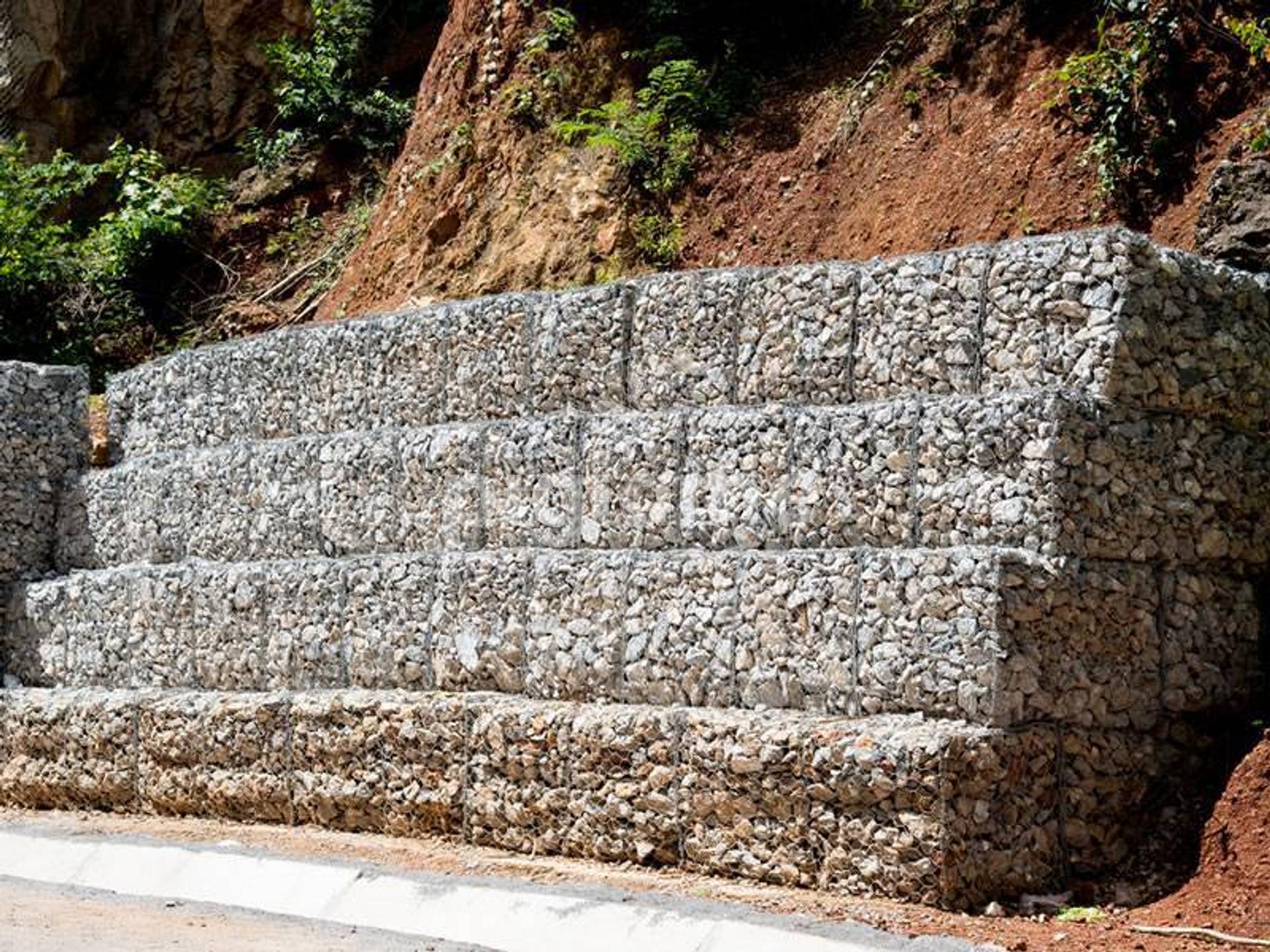 Gabion Retaining Wall Erosion Control, Slope Stability in Industrial