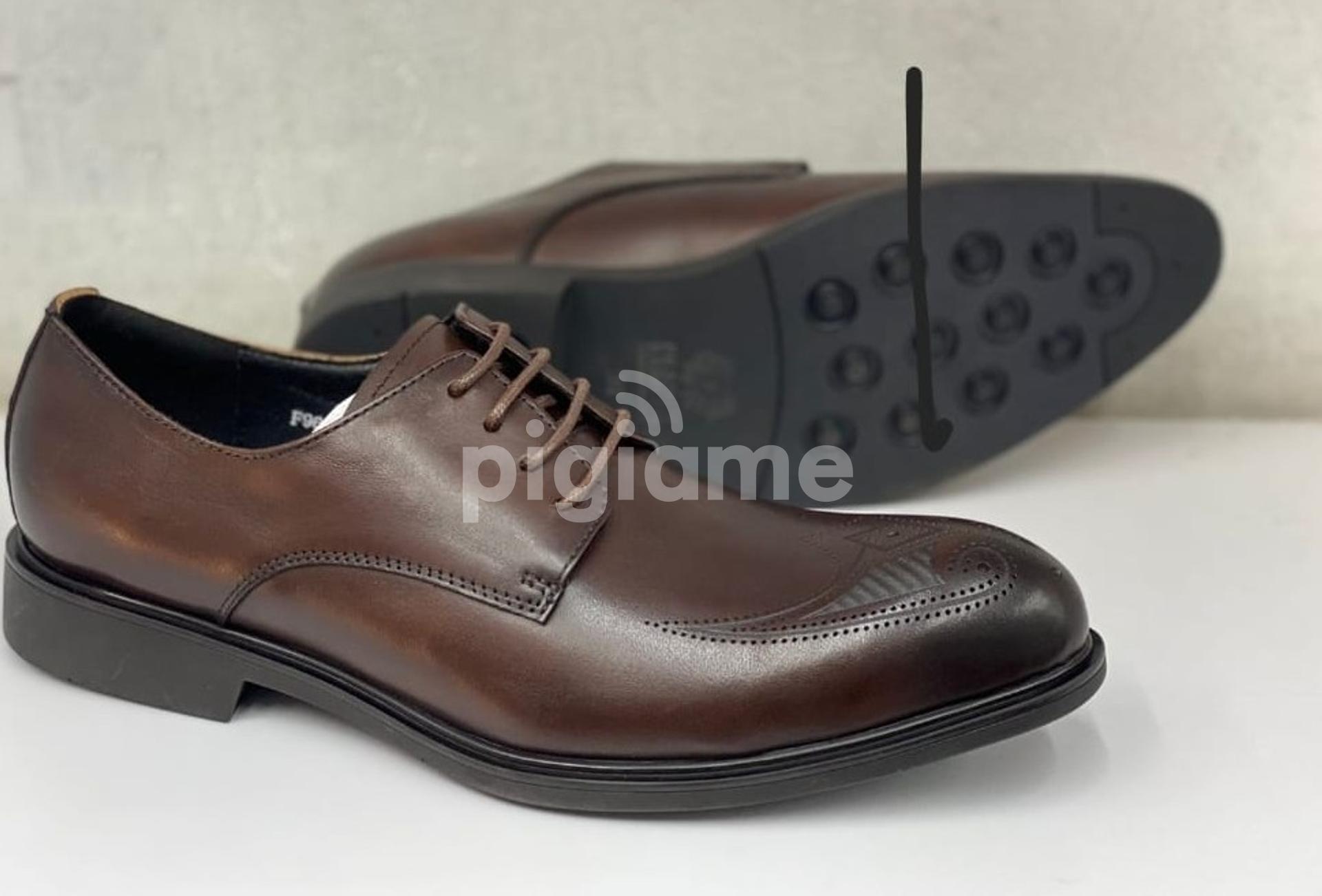 Franco Banetti Derby Premium Leather Coffee Brown Official in