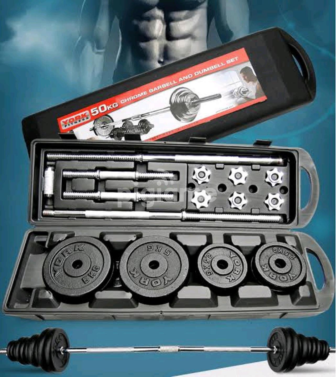 50Kg York Adjustable Dumbbell Barbell Set in Nairobi CBD City Centre PigiaMe