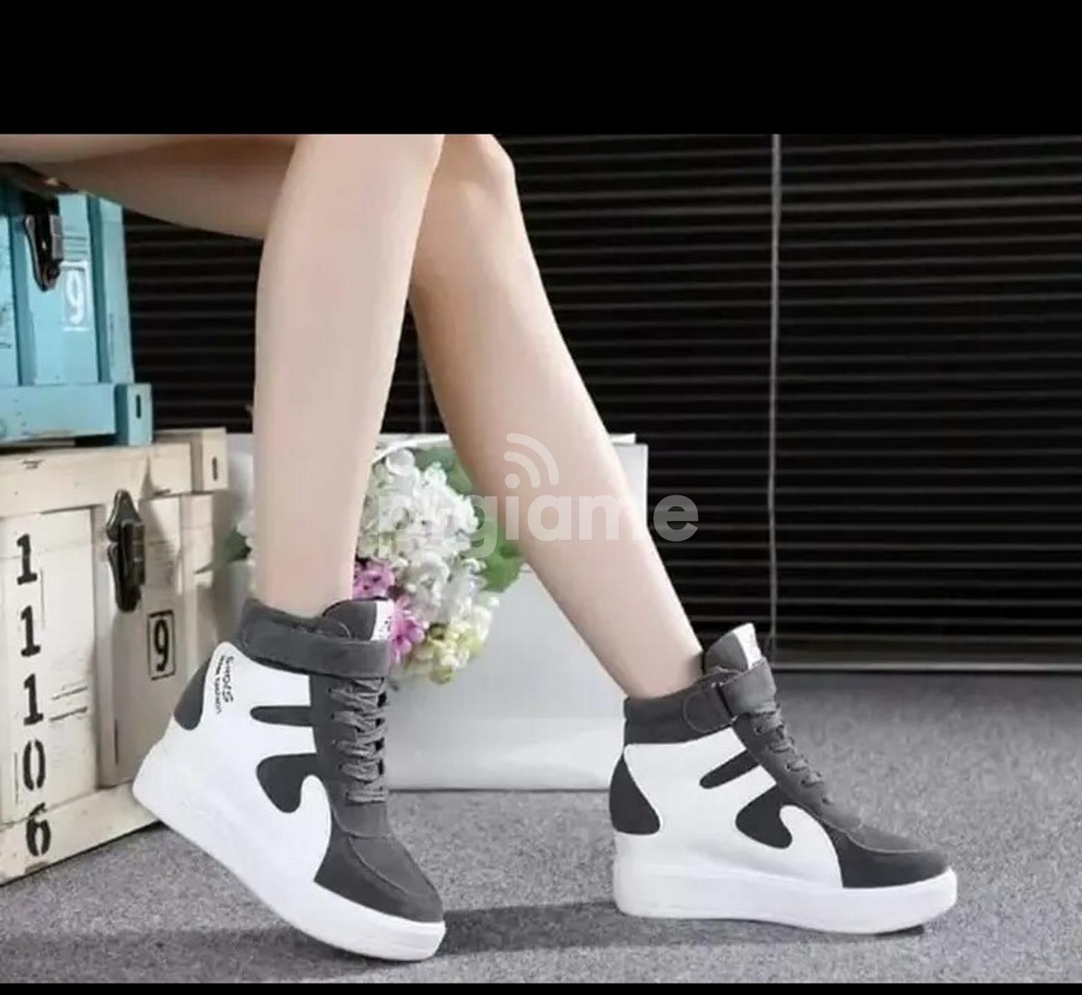 Tenmix Women Wedge Sneakers Trainers Sneakers Ankle Comfy Lace Up Sneakers  Sports Shoes Khaki 1 Pair US 8.5 - Walmart.com
