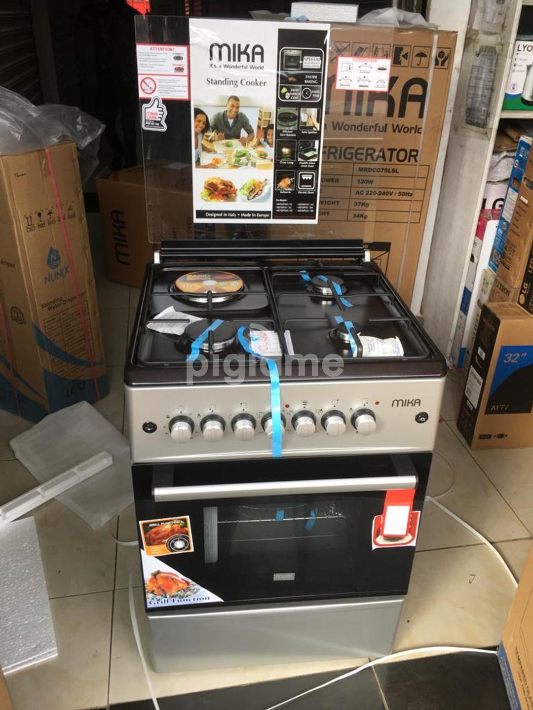 Mika Standing Cooker, 60Cm X 60Cm, 3 + 1, Electric Oven, Silver in