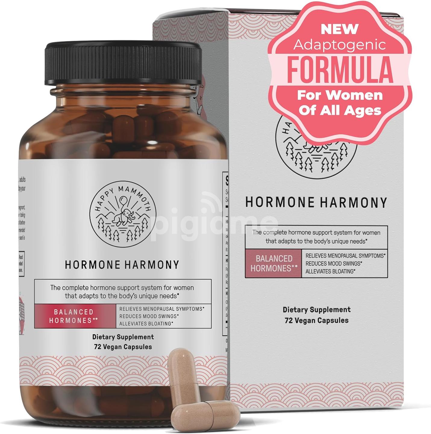 Happy Mammoth Hormone Harmony 2-Pack - Natural Hormonal Support For Women 72 Caps
