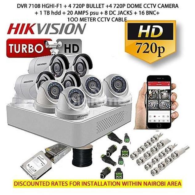 Hikvision 8 Cctv Cameras Kit And Dvr With 1 Tb Hard Disk in Nairobi CBD