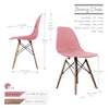 Dining Chair; Molded Abs Plastic, Wood Legs, Light Pink thumb 6