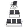 3 Seater Black Padded Reception Bench thumb 1