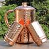 Pure Copper Hammered Water Jug with 2 Copper Tumblers thumb 3
