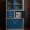 Office Cabinet: Blue Office Storage Cabinet With Safe thumb 1