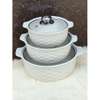 3pcs set Ceramic Casserole serving dishes  with glass cover thumb 2