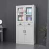 Modern Sleek Half-Glass Steel Filing Cabinet thumb 0