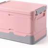 Foldable storage box home organizer with lid - Pink thumb 0
