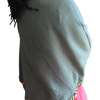 Womens Grey Ankara poncho with canvas handbag thumb 2